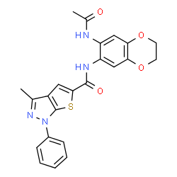 1H-Thieno[2,3-c]pyrazole-5-carboxamide,N-[7-(acetylamino)-2,3-dihydro-1,4-benzodioxin-6-yl]-3-methyl-1-phenyl-(9CI) Structure