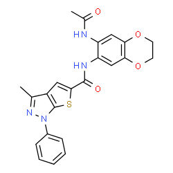 1H-Thieno[2,3-c]pyrazole-5-carboxamide,N-[7-(acetylamino)-2,3-dihydro-1,4-benzodioxin-6-yl]-3-methyl-1-phenyl-(9CI) structure