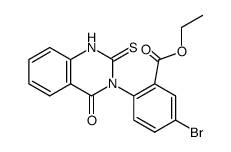 5-bromo-2-(4-oxo-2-thioxo-1,4-dihydro-2H-quinazolin-3-yl)-benzoic acid ethyl ester结构式