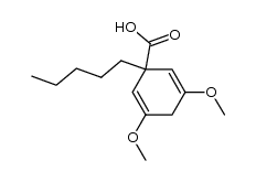 3,5-dimethoxy-1-pentylcyclohexa-2,5-dienecarboxylic acid Structure