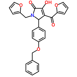 5-[4-(Benzyloxy)phenyl]-4-(2-furoyl)-1-(2-furylmethyl)-3-hydroxy-1,5-dihydro-2H-pyrrol-2-one结构式