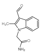 2-(3-甲酰基-2-甲基-1H-吲哚-1-基)乙酰胺结构式