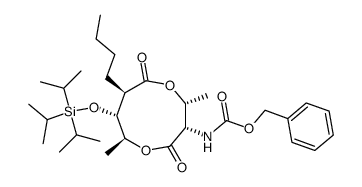 benzyl ((3S,4R,7R,8R,9S)-7-butyl-4,9-dimethyl-2,6-dioxo-8-((triisopropylsilyl)oxy)-1,5-dioxonan-3-yl)carbamate结构式