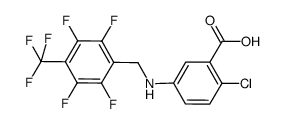 2-chloro-5-(2, 3, 5, 6 -tetrafluoro-4-trifluoromethylbenzylamuno)benzoic acid结构式