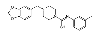 4-(1,3-benzodioxol-5-ylmethyl)-N-(3-methylphenyl)piperazine-1-carbothioamide结构式