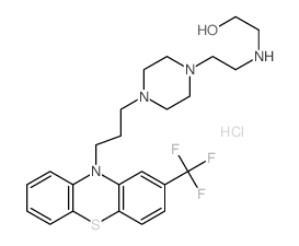 2-[2-[4-[3-[2-(trifluoromethyl)phenothiazin-10-yl]propyl]piperazin-1-yl]ethylamino]ethanol trihydrochloride结构式