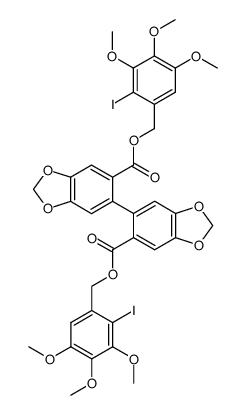 6,6'-bis(2-iodo-3,4,5-trimethoxybenzyl 1,3-benzodioxole-5-carboxylate)结构式