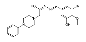 N-[(E)-(3-bromo-5-hydroxy-4-methoxyphenyl)methylideneamino]-2-(4-phenylpiperazin-1-yl)acetamide Structure