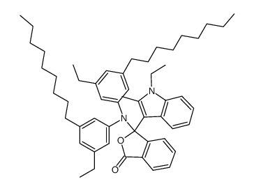 3-(1-ethyl-2-methyl-3-indolyl)-3-[N,N-bis-(3-ethyl-5-nonylphenyl)amino]phthalide结构式