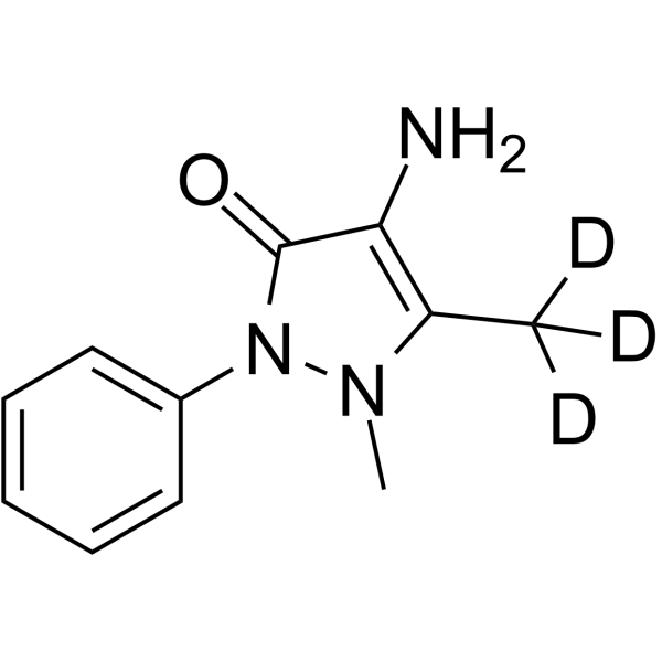 4-amino-1-methyl-2-phenyl-5-trideuteriomethyl-1,2-dihydro-pyrazol-3-one结构式