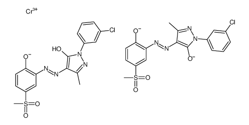 hydrogen bis[2-(3-chlorophenyl)-2,4-dihydro-4-[[2-hydroxy-5-mesylphenyl]azo]-5-methyl-3H-pyrazol-3-onato(2-)]chromate(1-)结构式