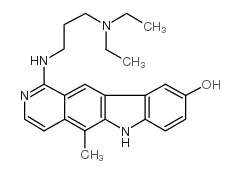 1-((3-(Diethylamino)propyl)amino)-5-methyl-6H-pyrido(4,3-b)carbazol-9- ol结构式
