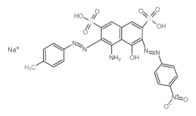 2,7-Naphthalenedisulfonicacid,4-amino-5-hydroxy-3-[2-(4-methylphenyl)diazenyl]-6-[2-(4-nitrophenyl)diazenyl]-,sodium salt (1:2) Structure
