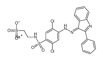 sodium 2-[[[2,5-dichloro-4-[(2-phenyl-1H-indol-3-yl)azo]phenyl]sulphonyl]amino]ethanesulphonate结构式