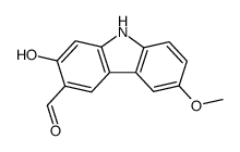 2-hydroxy-6-methoxy-9H-carbazole-3-carbaldehyde结构式