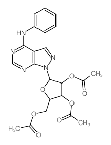 [3,4-diacetyloxy-5-(5-anilino-2,4,8,9-tetrazabicyclo[4.3.0]nona-1,3,5,7-tetraen-9-yl)oxolan-2-yl]methyl acetate Structure