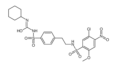 1-[4-[2-[(5-chloro-2-methoxy-4-nitro-phenyl)sulfonylamino]ethyl]phenyl ]sulfonyl-3-cyclohexyl-urea结构式