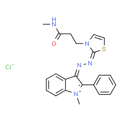 3-[3-(methylamino)-3-oxopropyl]-2-[(1-methyl-2-phenyl-1H-indol-3-yl)azo]thiazolium chloride结构式