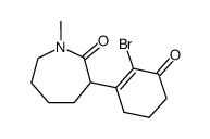 3-(2-bromo-3-oxocyclohex-1-enyl)hexahydro-1-methylazepin-2-one结构式
