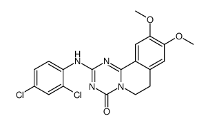 9,10-dimethoxy-2-(2,4-dichloroanilino)-6,7-dihydro-4H-1,3,5-triazino<2,1-a>isoquinolin-4-one Structure