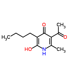 3-Acetyl-5-butyl-6-hydroxy-2-methyl-4(1H)-pyridinone Structure