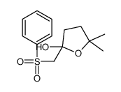 2-(benzenesulfonylmethyl)-5,5-dimethyloxolan-2-ol结构式