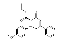 (1R,6S)-6-(4-Methoxy-phenyl)-2-oxo-4-phenyl-cyclohex-3-enecarboxylic acid ethyl ester Structure