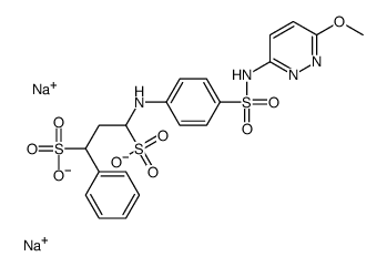 disodium 1-[[4-[[(6-methoxypyridazin-3-yl)amino]sulphonyl]phenyl]amino]-3-phenylpropane-1,3-disulphonate structure