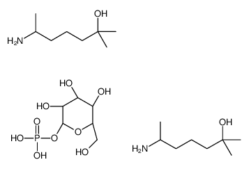 D-glucose 1-(dihydrogen phosphate), compound with 6-aminoheptan-2-ol-2-methyl (1:2)结构式
