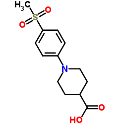 1-[4-(Methylsulfonyl)phenyl]-4-piperidinecarboxylic acid结构式