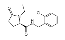 N-[(2-chloro-6-methylphenyl)methyl]-1-ethyl-5-oxo-D-prolinamide结构式