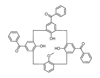 'cone'-5,11,17-tribenzoyl-25-monomethoxy-calix[4]arene-triol Structure