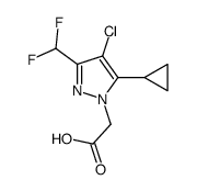 (4-CHLORO-5-CYCLOPROPYL-3-DIFLUOROMETHYL-PYRAZOL-1-YL)-ACETIC ACID Structure