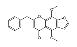 7-benzyl-4,9-dimethoxy-furo[3,2-g]chromen-5-one结构式