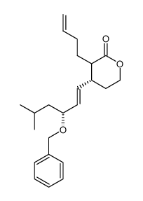 (R)-4-((E)-(R)-3-Benzyloxy-5-methyl-hex-1-enyl)-3-but-3-enyl-tetrahydro-pyran-2-one Structure