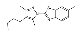 2-(4-butyl-3,5-dimethylpyrazol-1-yl)-6-methyl-1,3-benzothiazole结构式