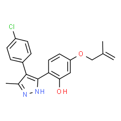 2-[4-(4-chlorophenyl)-5-methyl-1H-pyrazol-3-yl]-5-[(2-methylprop-2-en-1-yl)oxy]phenol结构式