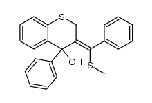 (E)-3-((methylthio)(phenyl)methylene)-4-phenylthiochroman-4-ol Structure