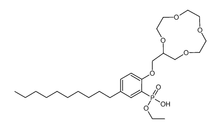 [5-Decyl-2-(1,4,7,10-tetraoxa-cyclododec-2-ylmethoxy)-phenyl]-phosphonic acid monoethyl ester结构式