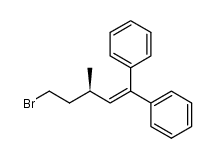 (R)-(5-bromo-3-methylpent-1-ene-1,1-diyl)dibenzene结构式