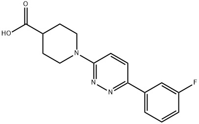 1-[6-(3-氟苯基)哒嗪-3-基]哌啶-4-羧酸结构式