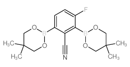 2-Cyano-4-fluoro-1,3-phenylenediboronic acid结构式