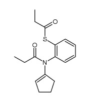 S-(2-(N-(cyclopent-1-en-1-yl)propionamido)phenyl) propanethioate Structure