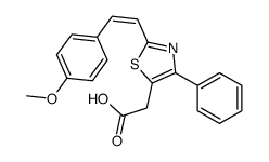 2-[2-[(E)-2-(4-methoxyphenyl)ethenyl]-4-phenyl-1,3-thiazol-5-yl]acetic acid Structure