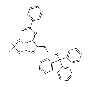 3-O-benzoyl-5-deoxy-1,2-O-isopropylidene-6-O-trityl-α-D-xylo-hexofuranose结构式