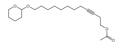 12-((tetrahydro-2H-pyran-2-yl)oxy)dodec-3-yn-1-yl acetate结构式