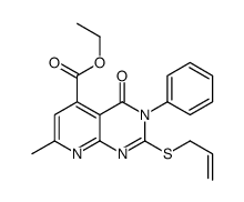 ethyl 7-methyl-4-oxo-3-phenyl-2-prop-2-enylsulfanylpyrido[2,3-d]pyrimidine-5-carboxylate结构式