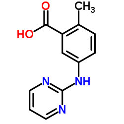 2-Methyl-5-(2-pyrimidinylamino)benzoic acid结构式
