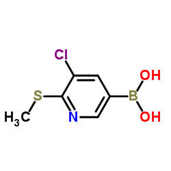 3-Chloro-2-methylthiopyridine-5-boronic acid structure