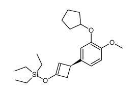 (S)-((3-(3-(cyclopentyloxy)-4-methoxyphenyl)cyclobut-1-en-1-yl)oxy)triethylsilane结构式